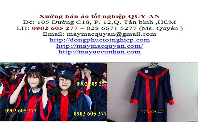 May áo tốt nghiệp cho học sinh lớp 12 ra trường